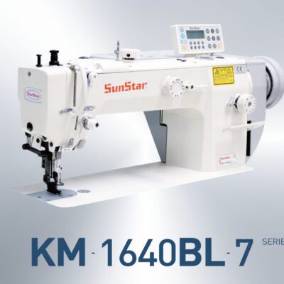 Máy may 1 kim, chân vịt bước, đòn dài, cắt chỉ tự động, ổ lớn dùng cho hàng dày KM-1640BL-7