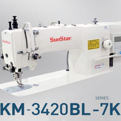 Máy may 1 kim chân vịt bước điện tử, motor liền trục, cắt chỉ tự động, nâng chân vịt tự động, dùng cho hàng dày KM-3420BL-7K