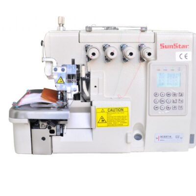 Máy vắt sổ 2 kim 4 chỉ, motor liền trục, cắt chỉ trự động SCE-9714