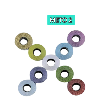 [Combo 10 cuộn] Cuộn đánh số Meto số 2 màu xanh lá, tím, vàng